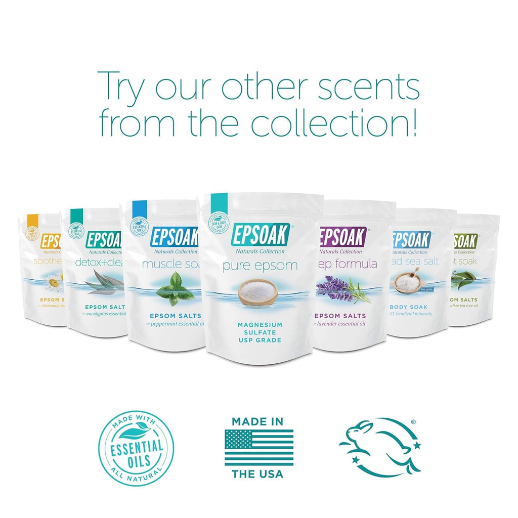 Epsom Salt 5 Lb Resealable Bulk Bag, Magnesium Sulfate USP. Unscented, Made in the USA, Cruelty-Free Certified