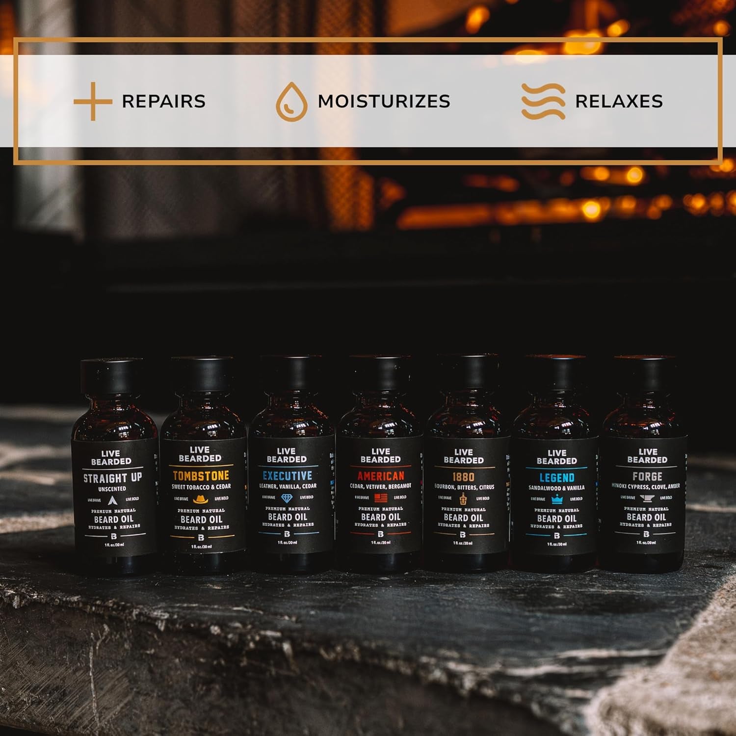 Beard Oil, 1 Fl Oz - Premium All-Natural Jojoba - Made in the USA - Hair and Skin Care for Men with Dry, Flaky Patches | Executive Scent - Cedar, Vanilla