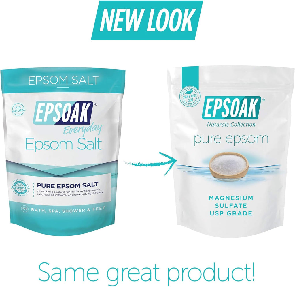 Epsom Salt – 10 Lb (Two 5 Lb Resealable Bags), Magnesium Sulfate USP, Unscented, Made in USA, Perfect for Bath, Spa, and Soaking