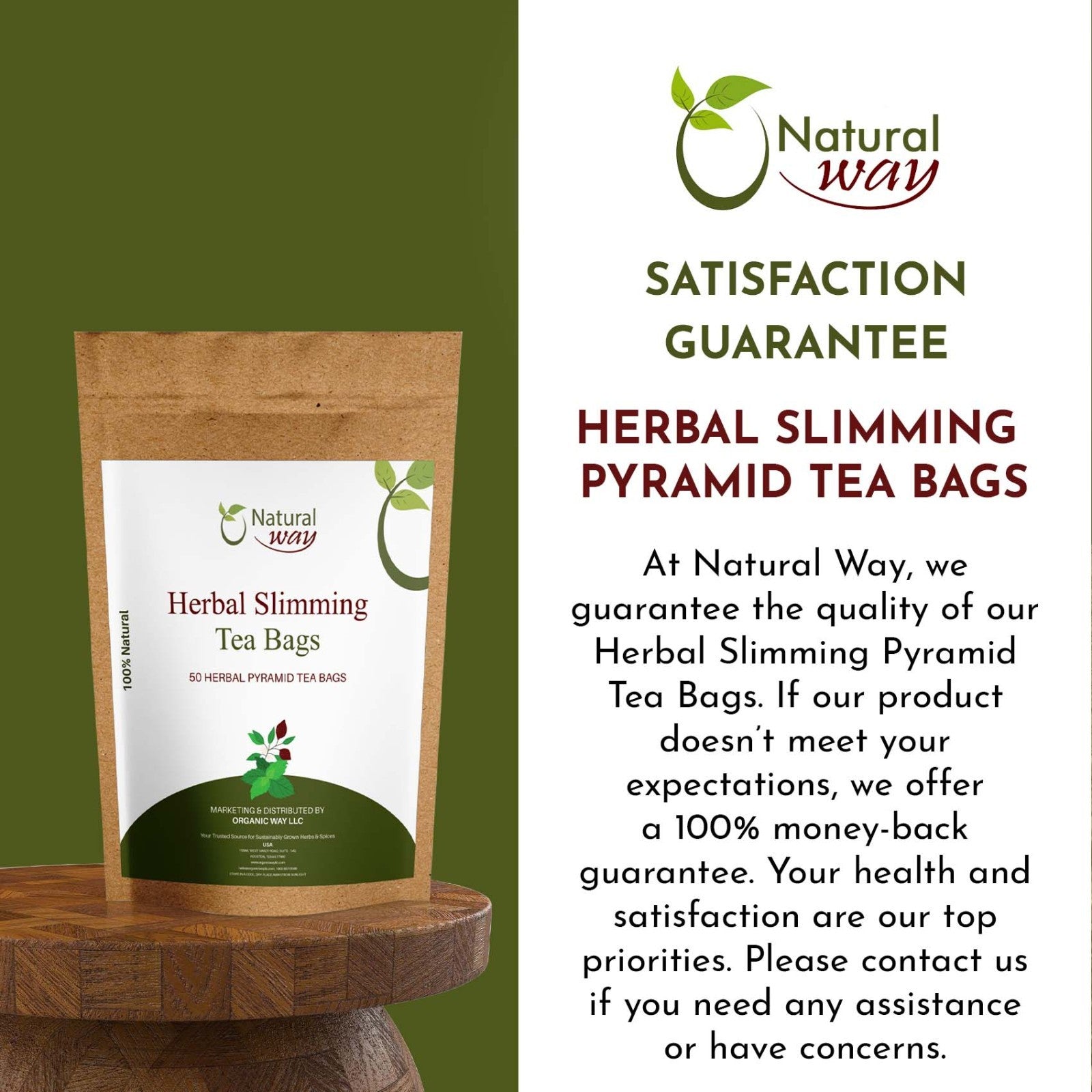 Pyramid Herbal Slimming Tea Bags | ECO Conscious Packaging | 9 Oz (Pack of 100)